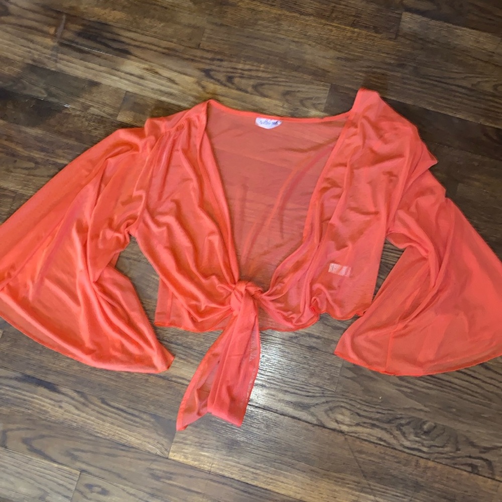 Willow + root burnt orange kimono tie top